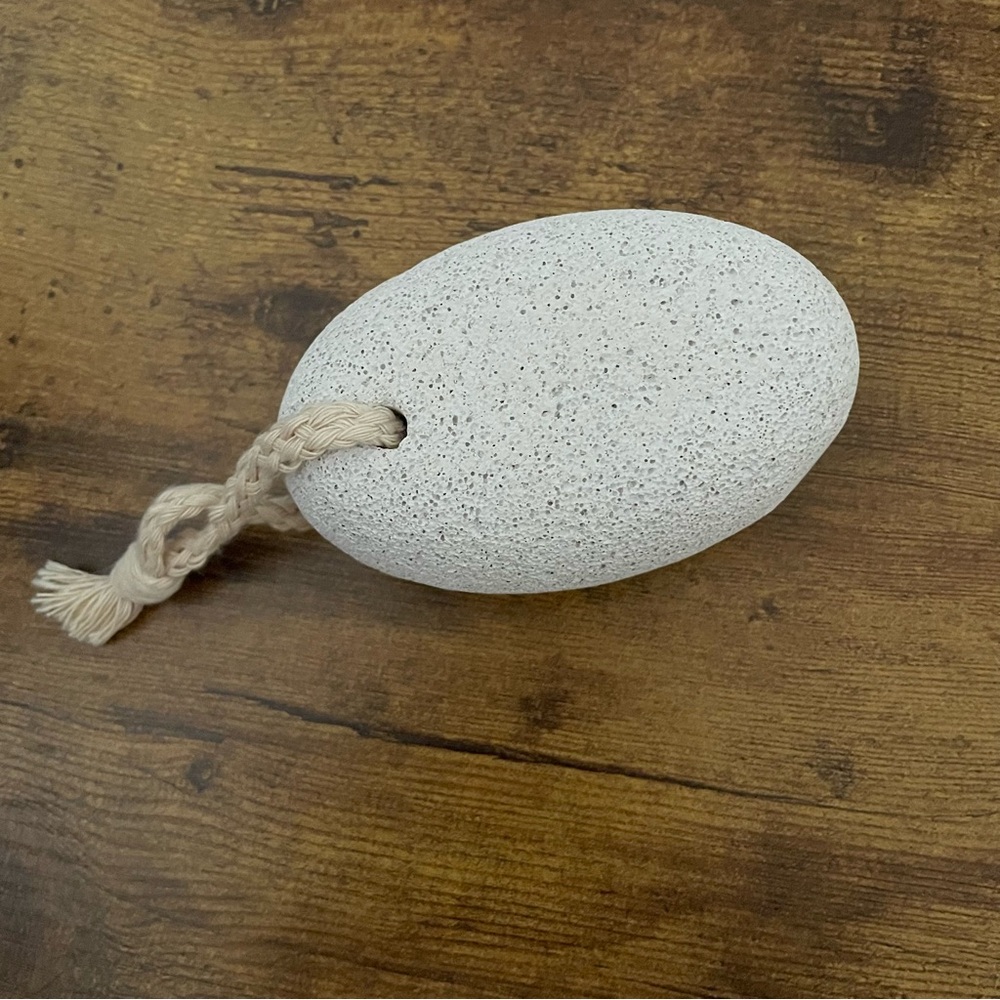 Textured White Pumice Stone with Rope